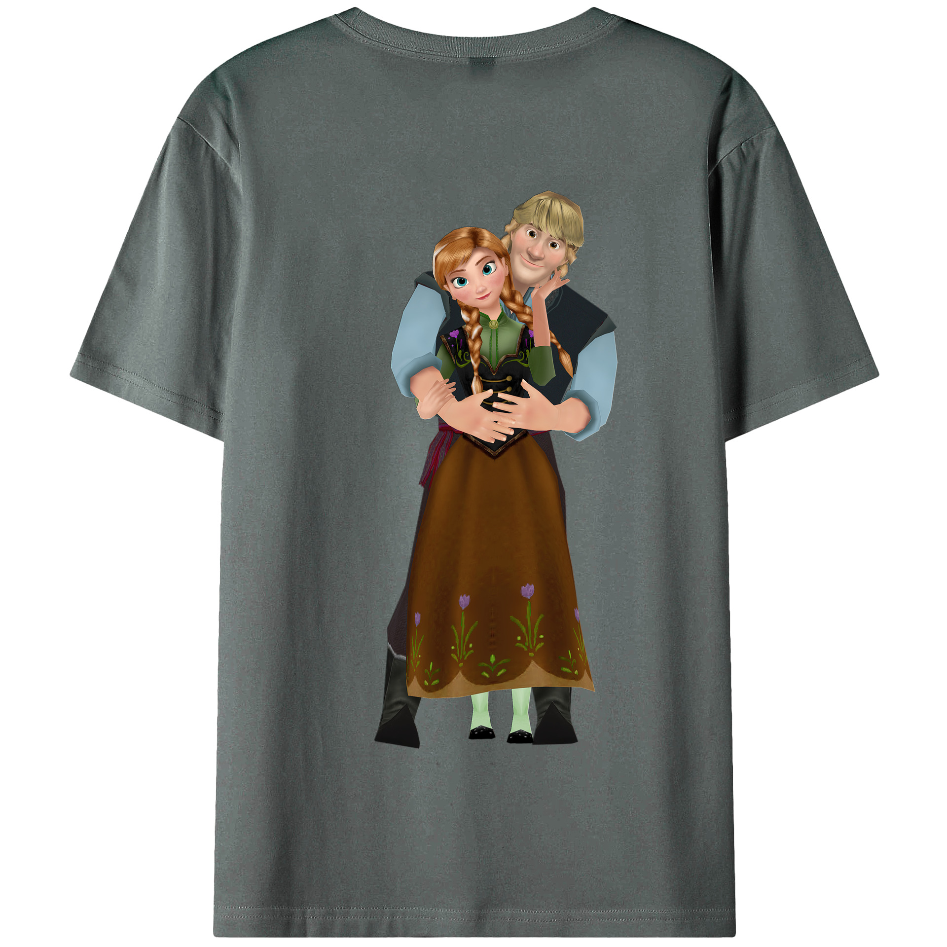 （画像用） アナと雪の女王 アンナ エルサ Frozen Anna Elsa 綿100％半袖Tシャツ（背面プリント）